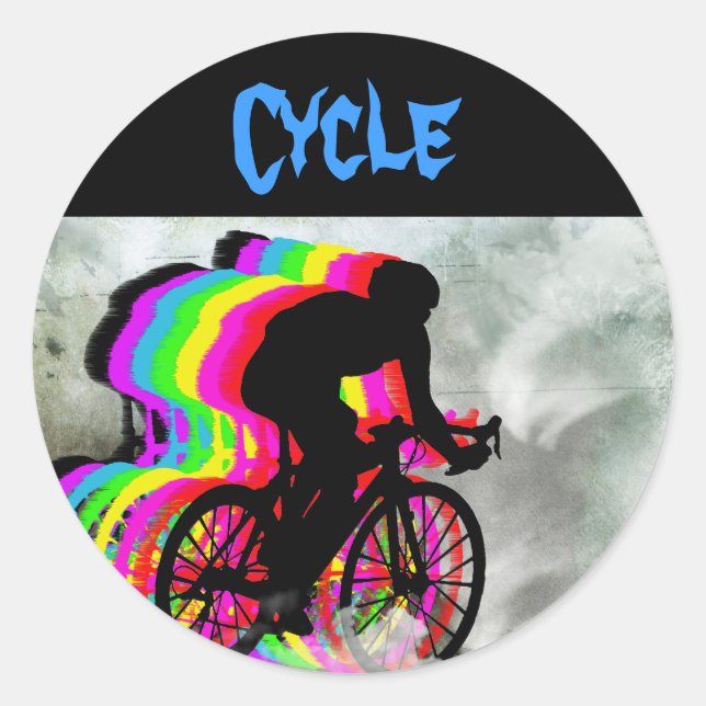 Adesivo Redondo Ciclismo nas Nuvens (Frente)