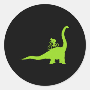 Adesivo Redondo Ciclista De Bicicleta De Montanha Dinossauro Mtb