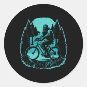Adesivo Redondo Ciclista de montanha do Pé-grande Sasquatch Mtb Ci