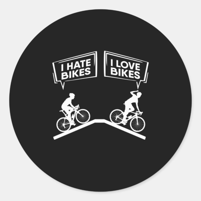 Adesivo Redondo Ciclista I Love Bikes (Frente)