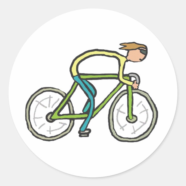 Adesivo Redondo Ciclista Stickman (Frente)