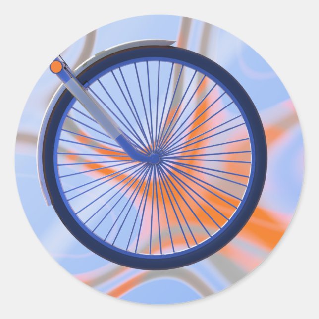 Adesivo Redondo Ciclo de Bicicleta - Roda de Bicicleta (Frente)