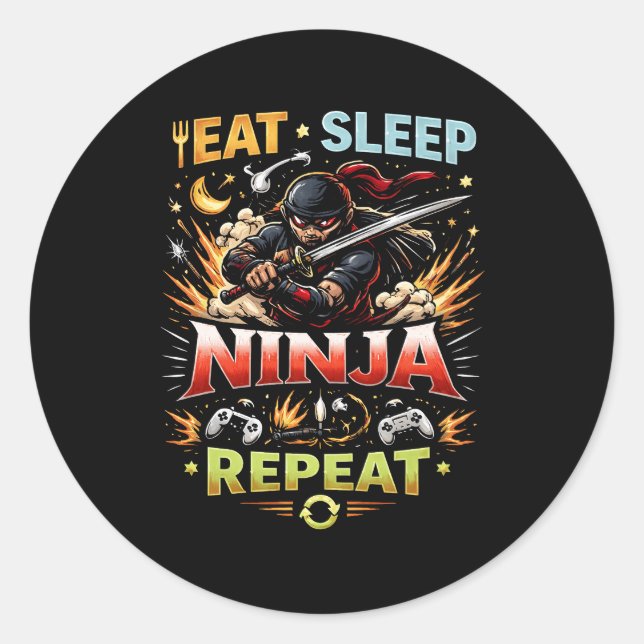 Adesivo Redondo Ciclo de Vida Ninja (Frente)