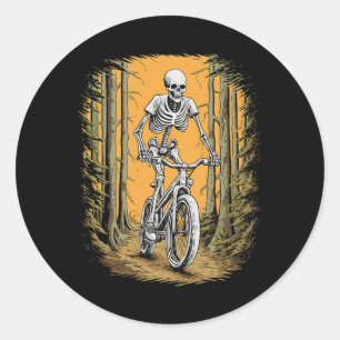 Adesivo Redondo Ciclo Skeleton Mountain Bike Ciclista Skeleton Ha