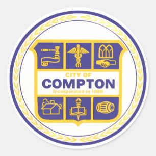 Adesivo Redondo Cidade de Compton Seal (Califórnia)