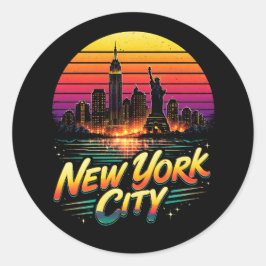 Adesivo Redondo Cidade de Nova York