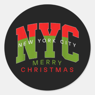 Adesivo Redondo Cidade de Nova York Nova York Feliz Natal Presente