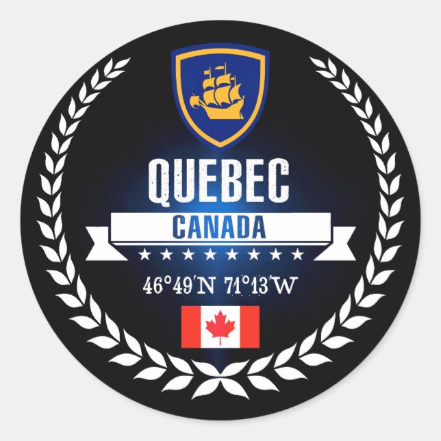 Adesivo Redondo Cidade de Quebec (Frente)