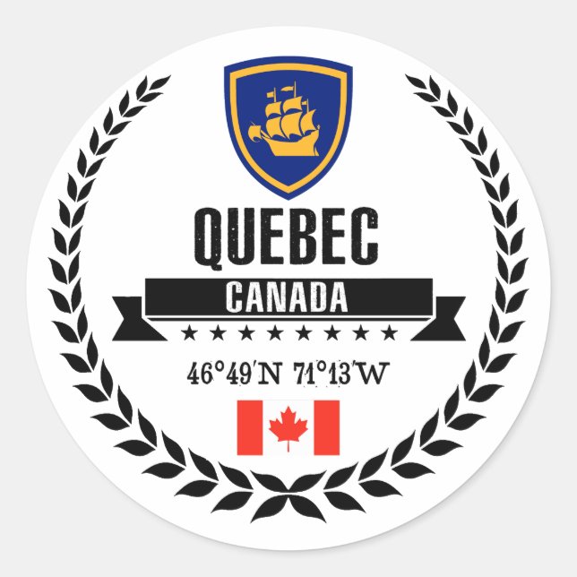 Adesivo Redondo Cidade de Quebec (Frente)