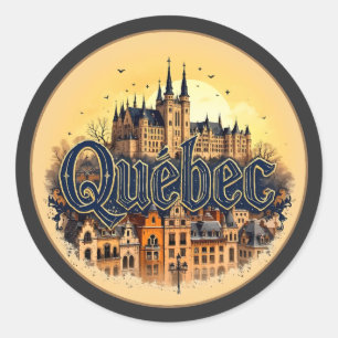 Adesivo Redondo Cidade de Quebec - Canadá
