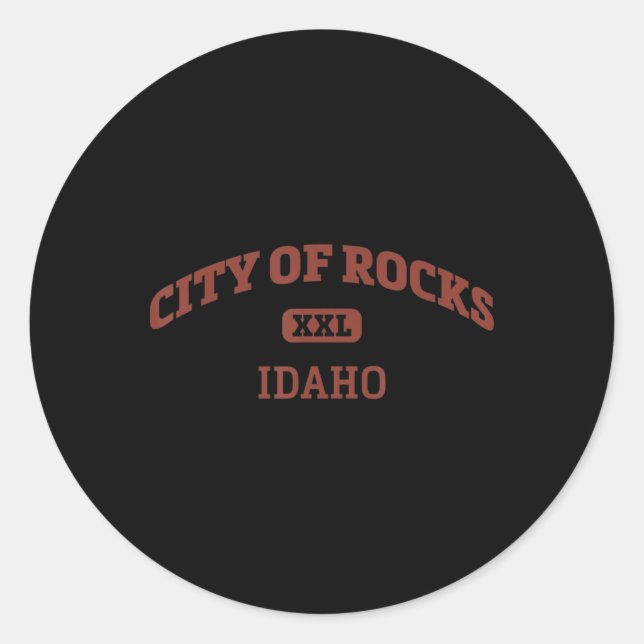 Adesivo Redondo Cidade De Rocks College Style Rock Escala Des (Frente)