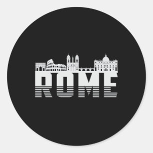Adesivo Redondo Cidade de Roma, Itália, Skyline Cityscape Funny G