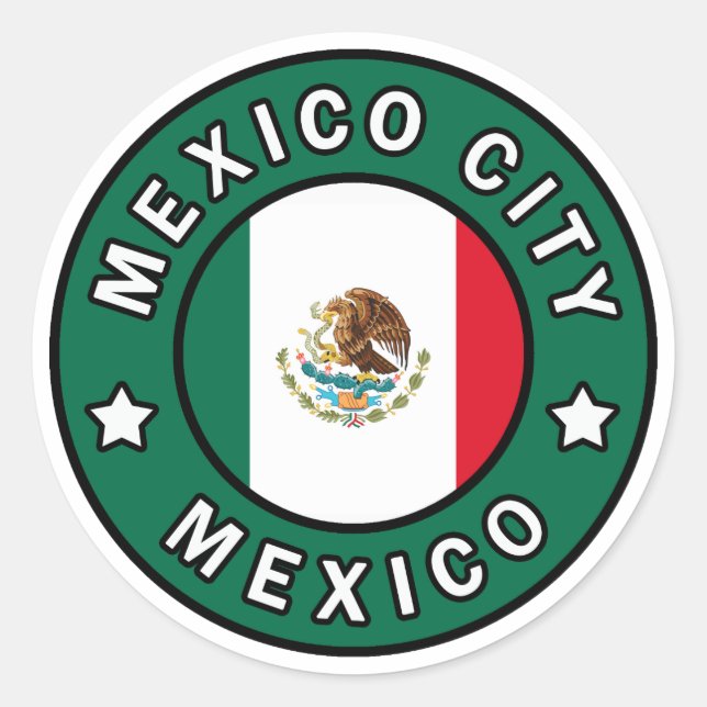 Adesivo Redondo Cidade do México México (Frente)