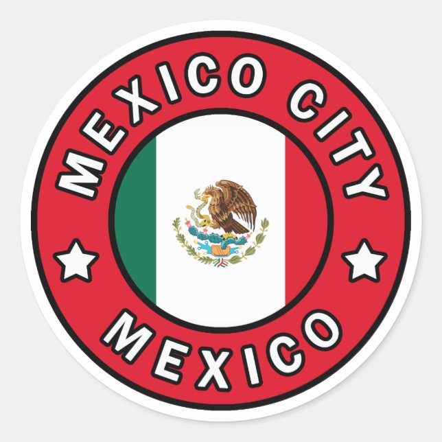 Adesivo Redondo Cidade do México México (Frente)