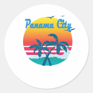 Adesivo Redondo Cidade do Panamá, retrovisores de verão