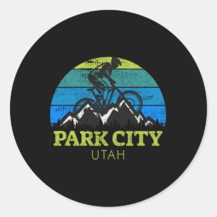 Adesivo Redondo Cidade do Parque Utah Mountain Bike Viagem Férias
