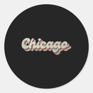 Adesivo Redondo Cidade dos EUA dos anos 70 e 80 - Chicago Vintage 