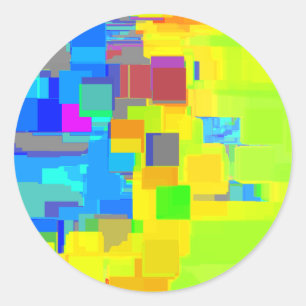 Adesivo Redondo "Cidade no Céu" Arte Geométrica