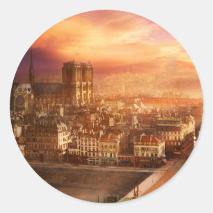 Adesivo Redondo Cidade - Paris França - Catedral de Notre-Dame, 18