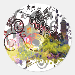 Adesivo Redondo Cidade Pulverizada