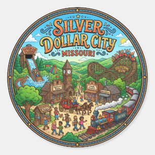 Adesivo Redondo Cidade Silver Dollar, Branson Missouri