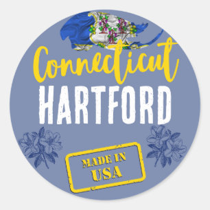Adesivo Redondo Cidades do Connecticut
