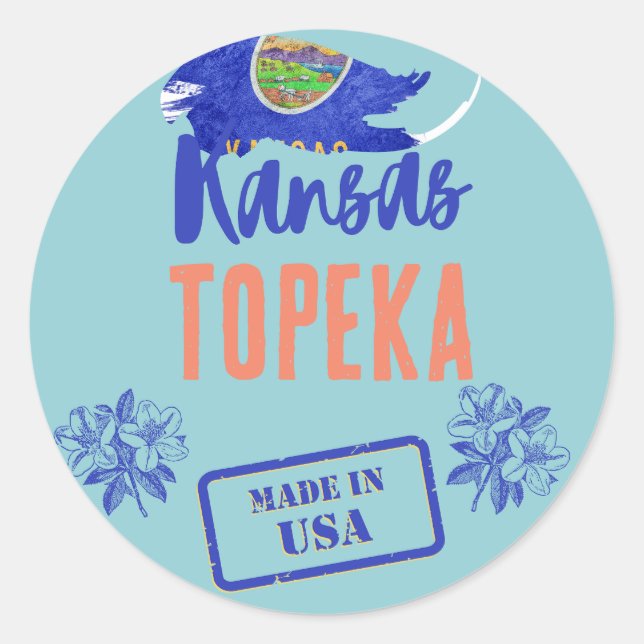 Adesivo Redondo Cidades do Kansas (Frente)