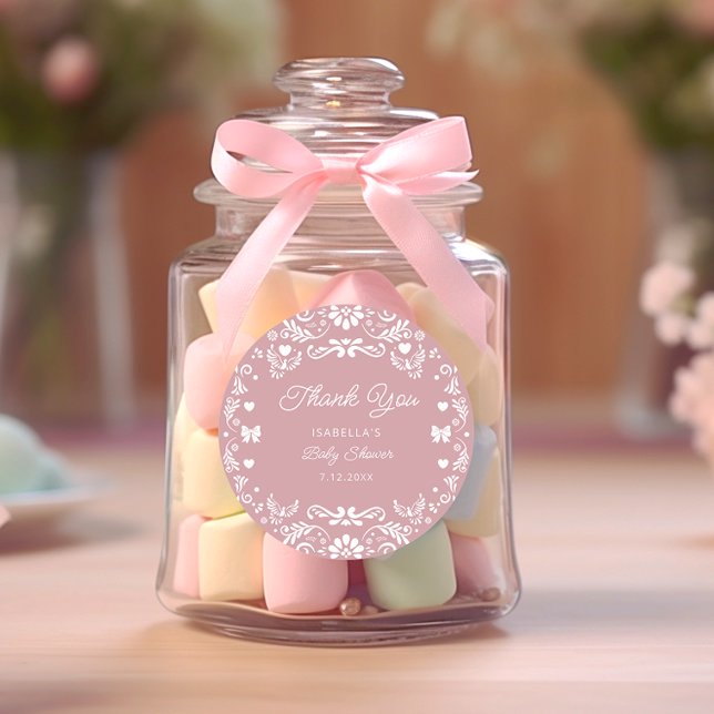 Adesivo Redondo Cielito Lindo Talavera Mexicano Baby Show Obrigado (Criador carregado)