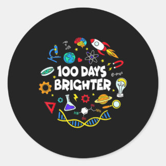 Adesivo Redondo Ciência 100 dias Brighter Student Happy 100º dia