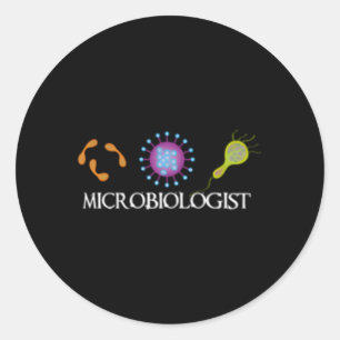Adesivo Redondo Ciência da Microbiologia