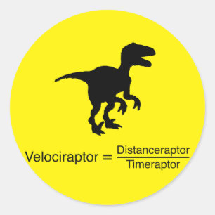 Adesivo Redondo ciência engraçada velociraptor