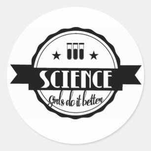 Adesivo Redondo Ciência. Meninas melhora