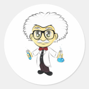 Adesivo Redondo Cientista