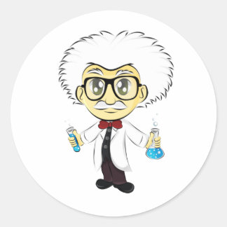 Adesivo Redondo Cientista