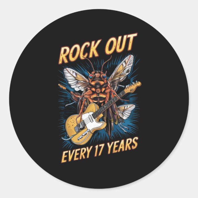 Adesivo Redondo cigarra engraçada (Frente)