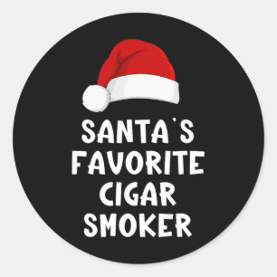 Adesivo Redondo Cigarro Favorito do Papai Noel no Natal Funil Xmas