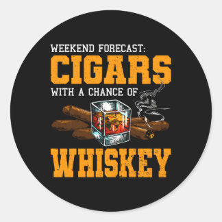 Adesivo Redondo Cigarros Com Chance Whiskey Drinker