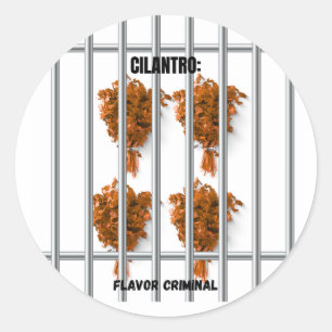Adesivo Redondo Cilantro: Flavor Criminal - Engraçado Anti-Cilantr