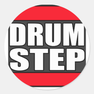 Adesivo Redondo Cilindro de DRUMSTEP e baixo e Dubstep