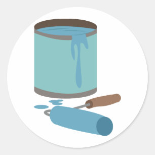 Adesivo Redondo Cilindro e cilindro de tinta