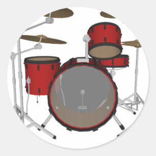 Adesivo Redondo Cilindros: Jogo do cilindro vermelho: modelo 3D: