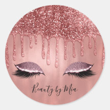 Cílios com Brilho em Dourado Rosa e Pingos de Cor-
