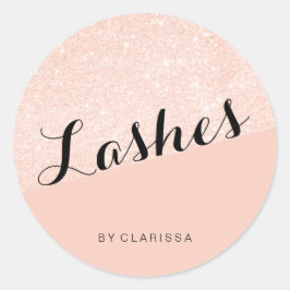 Adesivo Redondo Cílios elegantes modernos com brilho de rosa doura