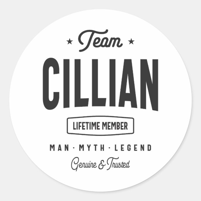 Adesivo Redondo Cillian Lifetime Member Personalizado Name Cillian (Frente)