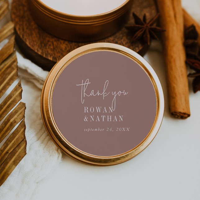 Adesivo Redondo Cinamão Chic Moderno Rosa Muito Obrigado Pinheiros (Criador carregado)