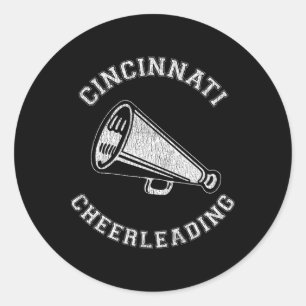 Adesivo Redondo Cincinnati Cheer Líder Angustiado Retro Anos 90
