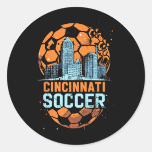 Adesivo Redondo Cincinnati Cidade do Futebol Silhueta Cool Cincy 5