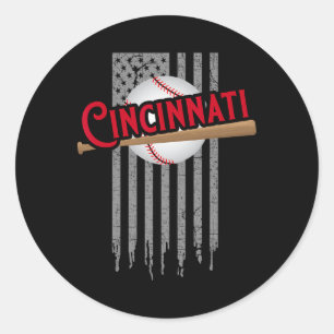 Adesivo Redondo Cincinnati Oh EUA Bandeira As Rainhas Chip Cidade