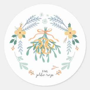 Adesivo Redondo Cinco anéis de Ouro 12 dias de folga de Natal