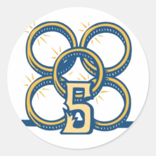 Adesivo Redondo Cinco anéis Dourados!